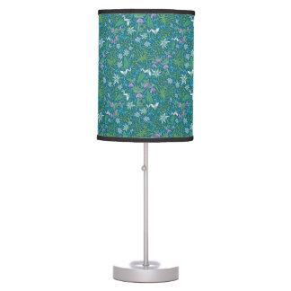 Spring Garden Mother's Day Blue Purple White Table Lamp