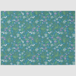 Spring Garden Mother's Day Blue Purple White Tissue Paper