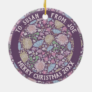 Spring Garden Mother's Day Chrysanthemum Mum Japan Ceramic Ornament