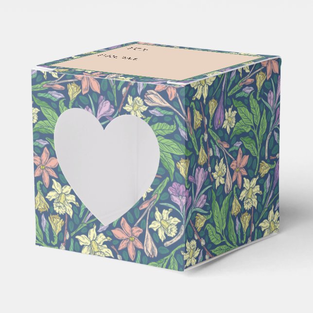 Spring Garden Mother's Day Daffodils Crocuses Favor Boxes (Front Side)