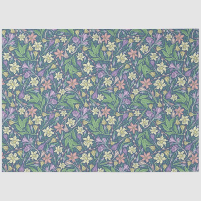 Spring Garden Mother's Day Daffodils Crocuses Tissue Paper (Front)