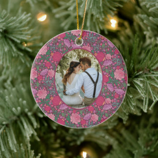 Spring Garden Mother's Day Japanese Lanterns Photo Ceramic Ornament