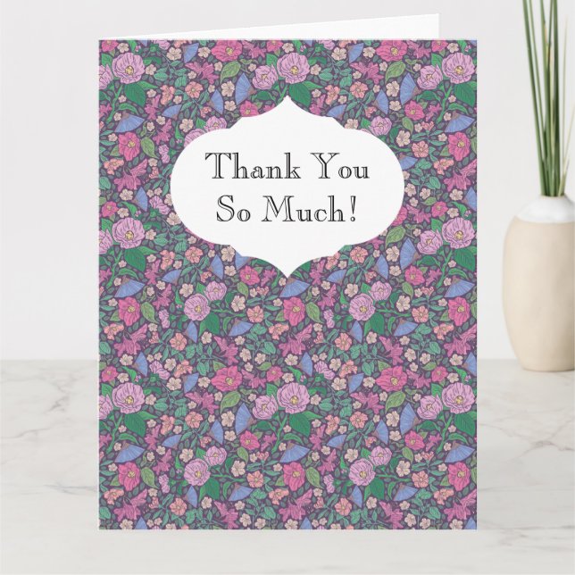 Spring Garden Mother's Day Poppies Japanese Fans Card (Front)