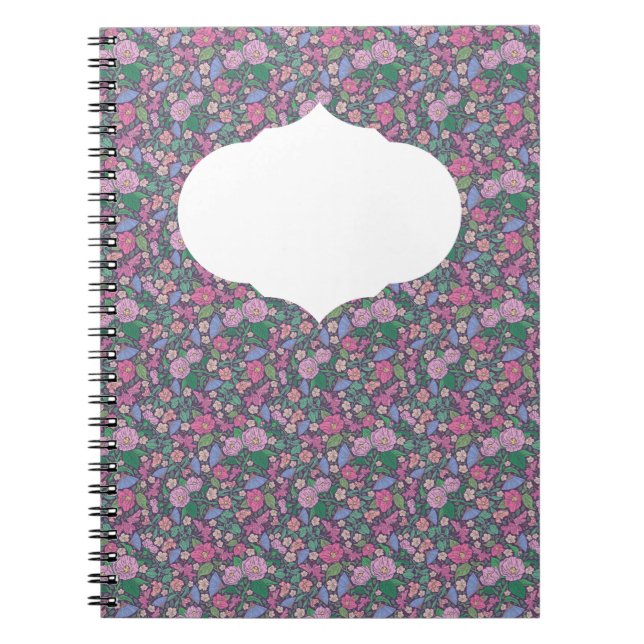 Spring Garden Mother's Day Poppies Japanese Fans Notebook (Front)