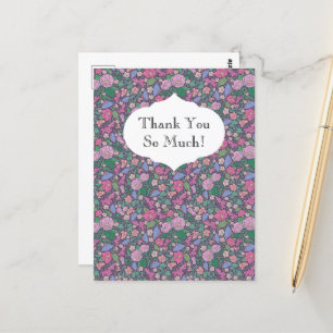 Spring Garden Mother's Day Poppies Japanese Fans Postcard