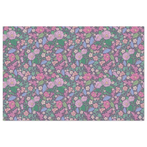 Spring Garden Mothers Day Poppies Japanese Fans Tissue Paper
