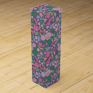 Spring Garden Mother's Day Poppies Japanese Fans Wine Box