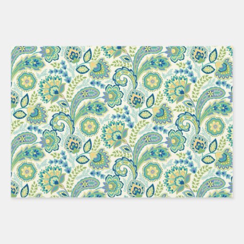 Spring Garden Paisley Wrapping Paper Sheets