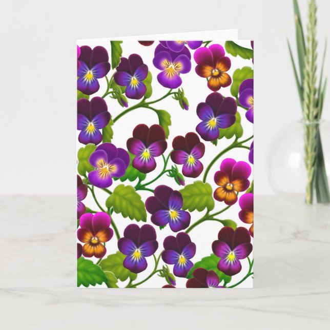 Spring Garden Pansies Card (Front)