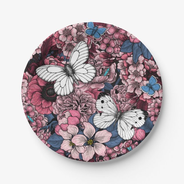 Spring garden paper plates (Front)