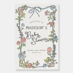 Spring Garden Party Floral Baby Shower Welcome Foam Board