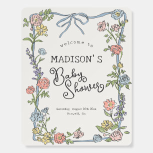 Spring Garden Party Floral Baby Shower Welcome Foam Board