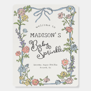 Spring Garden Party Floral Baby Sprinkle Welcome Foam Board