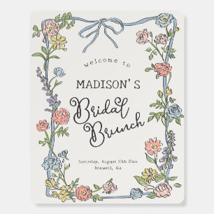 Spring Garden Party Floral Bridal Brunch Welcome Foam Board