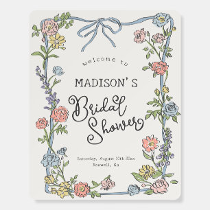 Spring Garden Party Floral Bridal Shower Welcome Foam Board