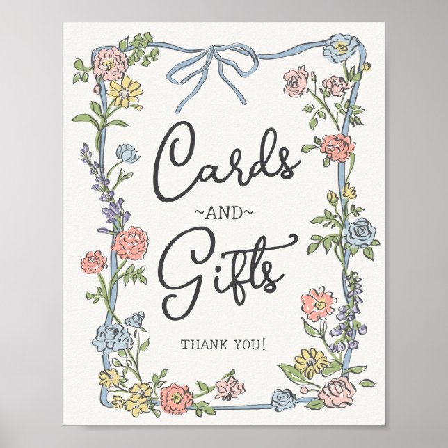 Spring Garden Party Floral Cards & Gifts Poster (Front)