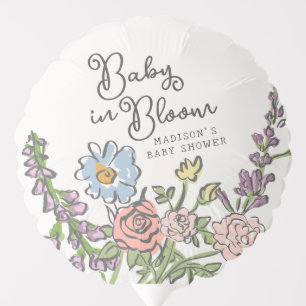 Spring Garden Party Pastel Floral Baby Shower Balloon