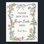 Spring Garden Party Pastel Floral Share a Recipe Poster<br><div class="desc">Love is in Bloom! Celebrate your bride-to-be with this pastel bouquet of hand-drawn florals. This fresh floral theme is inspired by the charm of a French Flower Market, featuring fanciful wildflower doodles with a delicate blue coquette bow. ★ Let me help you plan your next party! ★ If you need...</div>