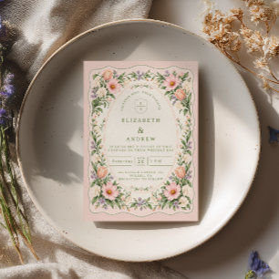 Spring Garden Pastel Floral Botanical Invitation