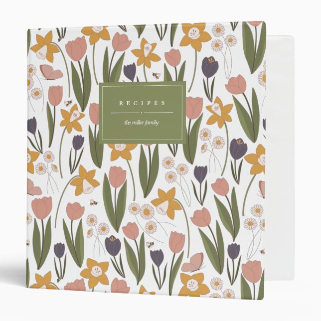 Spring Garden Personalized 3 Ring Binder (Front/Inside)
