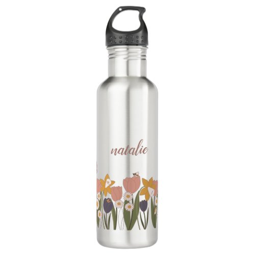 Spring Garden Personalized Stainless Steel Water Bottle