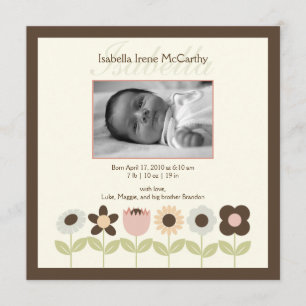 Spring Garden Photo Birth Announcement