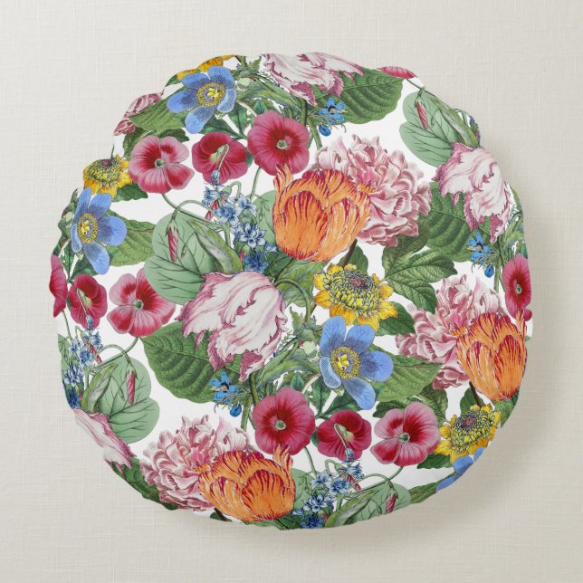 Spring garden round pillow (Front)