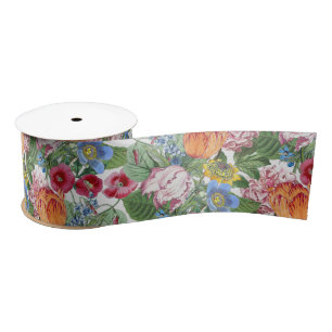 Spring garden satin ribbon