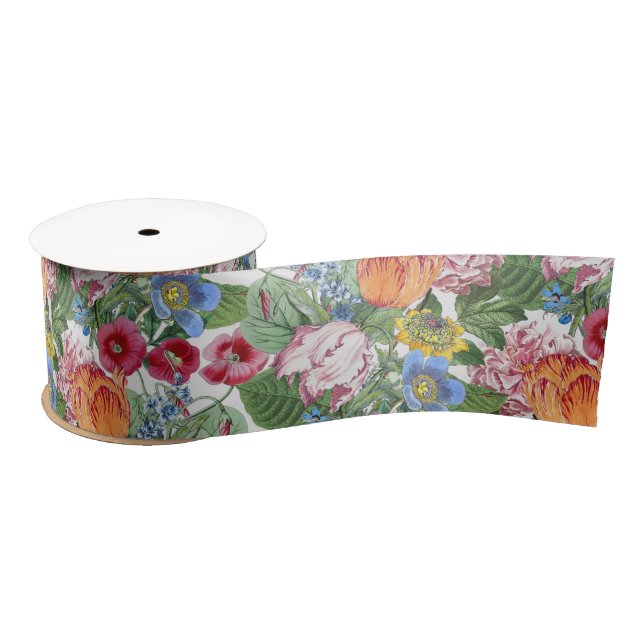Spring garden satin ribbon (Spool)