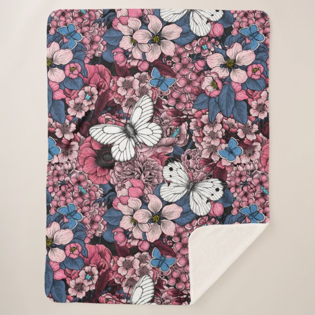 Spring garden sherpa blanket (Front)
