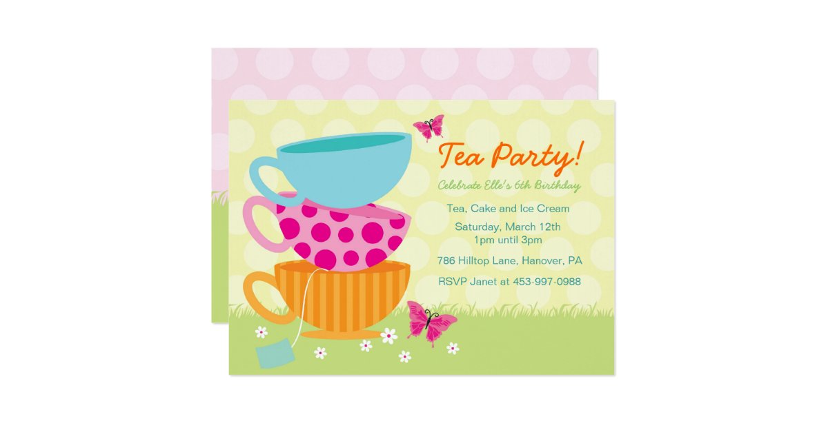 Spring Garden Tea Party Invitations | Zazzle