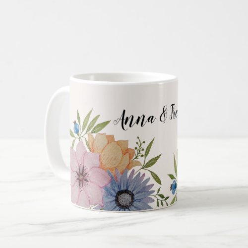 Spring Garden Watercolor Beige Neutral Coffee Mug