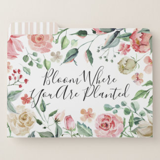 Spring Garden Watercolor | Bloom Where You Are | File Folder