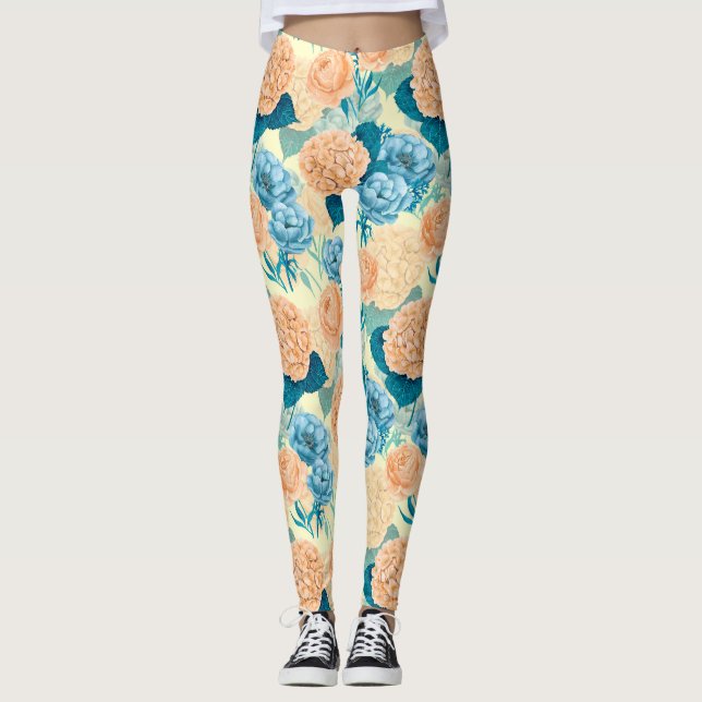 Spring garden watercolor leggings (Front)