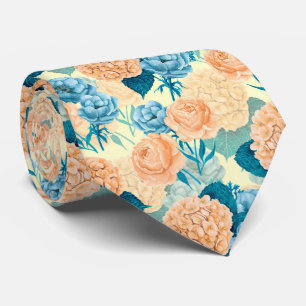 Spring garden watercolor neck tie