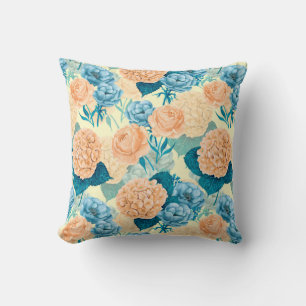 Spring garden watercolor throw pillow