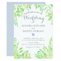 Spring Garden Watercolor Wedding Card