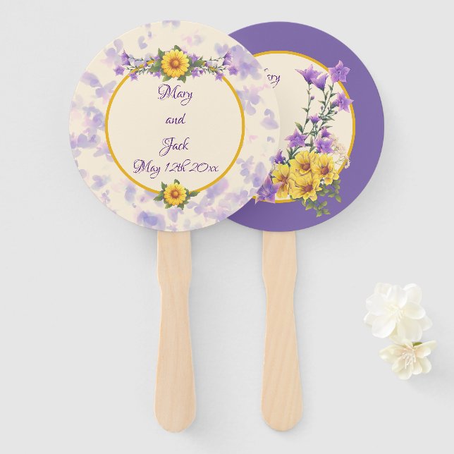 Spring Garden Wedding Cream Hand Fan (Front and Back)