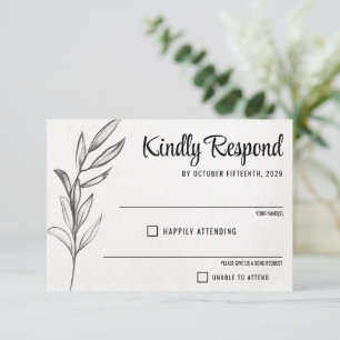 Spring Garden Wedding RSVP Card