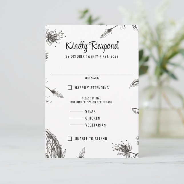 Spring Garden Wedding RSVP Card (Standing Front)