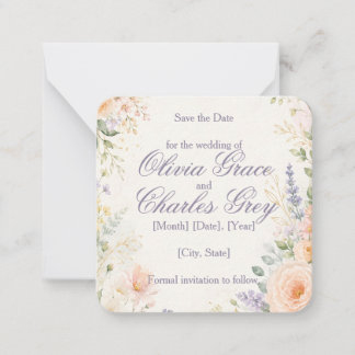 Spring Garden Wedding Save the Date Note Card