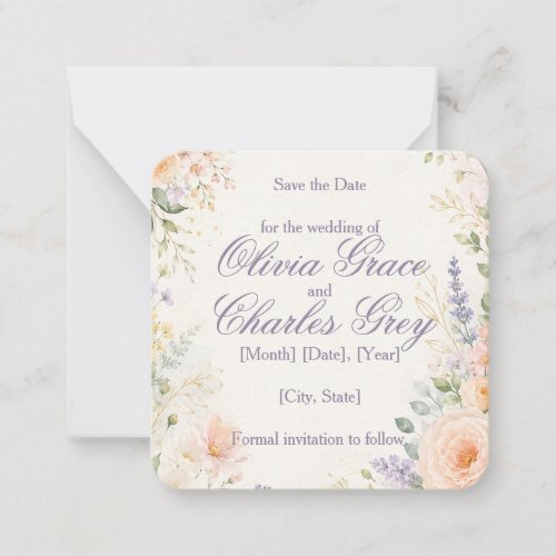 Spring Garden Wedding Save the Date Note Card