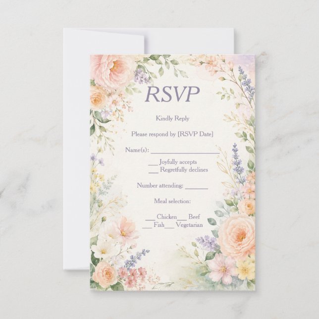Spring Garden Wedding Save the Date RSVP Card (Front)