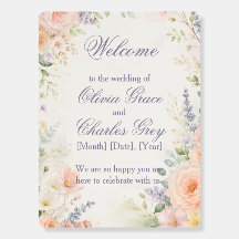 Spring Garden Wedding Welcome Sign