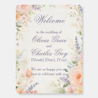 Spring Garden Wedding Welcome Sign