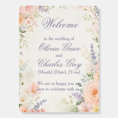 Spring Garden Wedding Welcome Sign