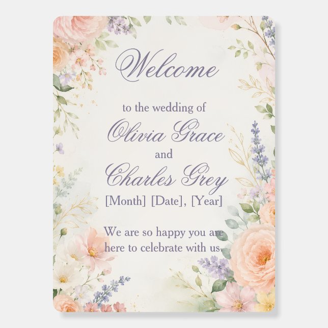 Spring Garden Wedding Welcome Sign (Front)