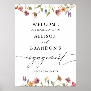 Spring Garden Wildflower Engagement Welcome Sign