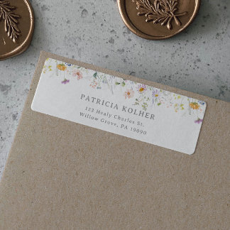 Spring Garden Wildflower Wedding Address Return Label