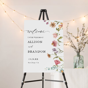 Spring Garden Wildflower Wedding Welcome Sign